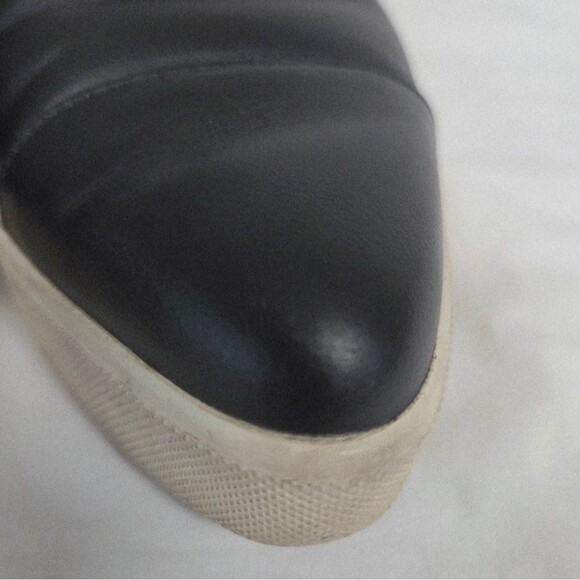 Vince Paeyre Black Leather Contrast Sole Pointed Toe Sneakers 7 - Picture 5 of 13